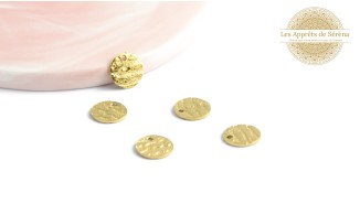Sequins en acier 304 doré texturé 10mm