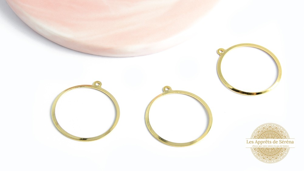 pendentif rond creux acier