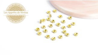 Perles laiton doré à strass 4x2mm
