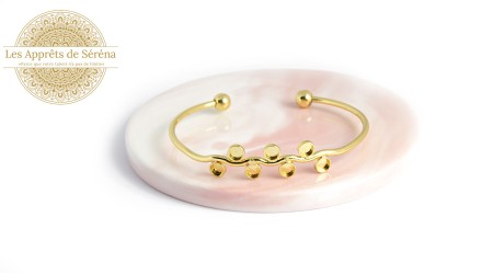support cabochon en laiton doré