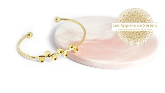Bracelet support cabochon en laiton doré  18K