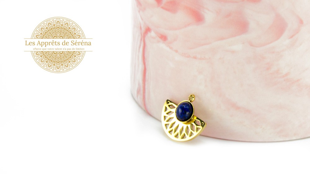 pendentif demi lune lapis