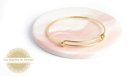 copy of Bracelet support cabochon 4mm en laiton doré  18K