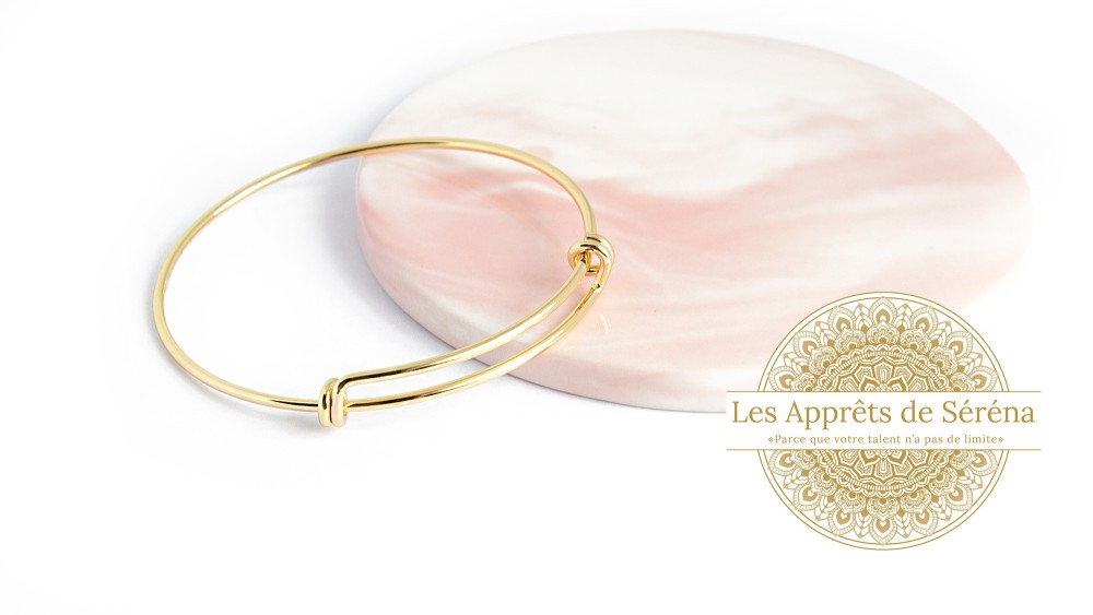 copy of Bracelet support cabochon 4mm en laiton doré  18K
