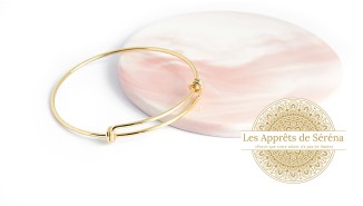 copy of Bracelet support cabochon 4mm en laiton doré  18K