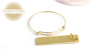 copy of Bracelet support cabochon 4mm en laiton doré  18K