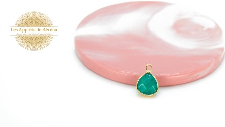 copy of Pendentif goutte en jade blanc naturel teinté rose