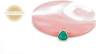 copy of Pendentif goutte en jade blanc naturel teinté rose