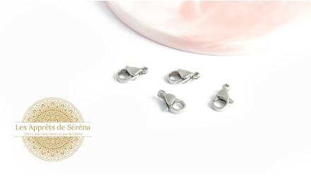 Fermoirs mousquetons 12mm acier 304