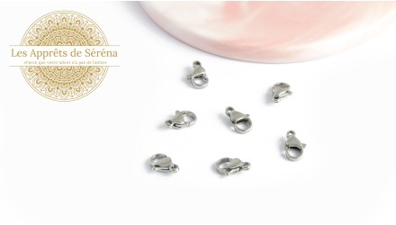 Fermoirs mousquetons 10mm acier