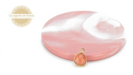 copy of Pendentif goutte en jade blanc naturel teinté rose