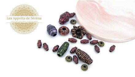 copy of 50 Perles émoticônes fuchsias  7mm