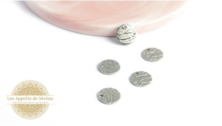 10 Pendentifs 10mm acier argent