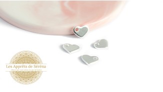 10 Pendentifs coeur acier inoxydable 201 platine