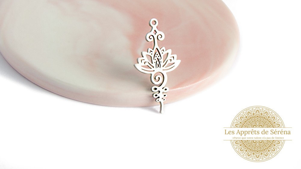 Pendentif unalome en acier 304 argent