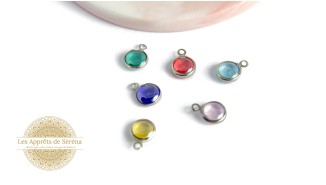 4 Pendentifs verre coloré