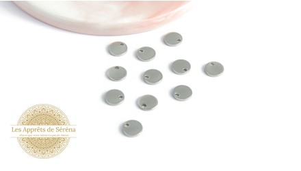 Sequins 7mm acier argent x 10