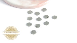 Sequins 7mm acier argent x 10