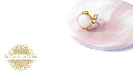Cabochon 16mm quartz blanc
