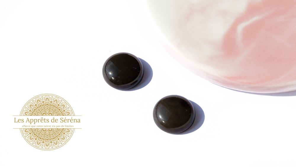 16mm en agate noire naturelle