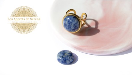 Cabochon 16mm en jaspe bleue naturelle