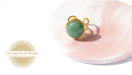 Cabochon 16mm en aventurine verte