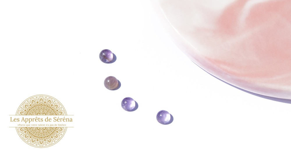 Cabochons 4mm en améthyste naturelle