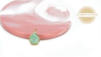 copy of Pendentif goutte en jade blanc naturel teinté rose
