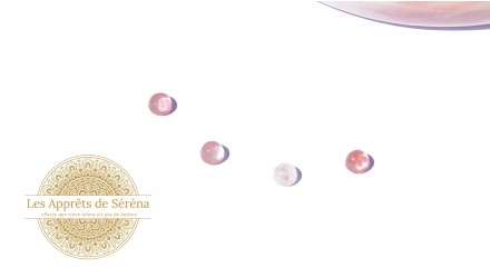 Cabochons 4mm en verre teinté pastèque