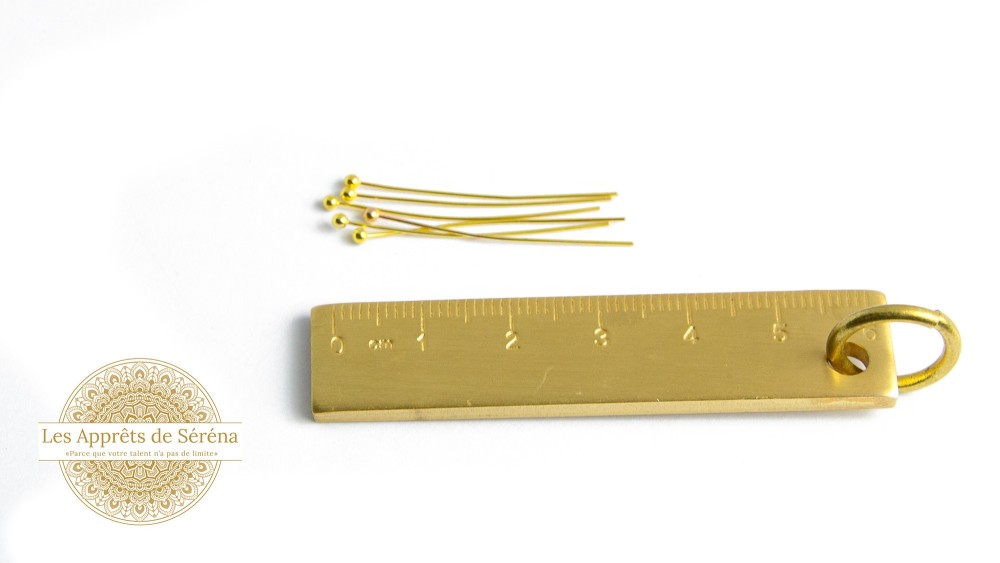 Clous tête boule 32mm en laiton doré