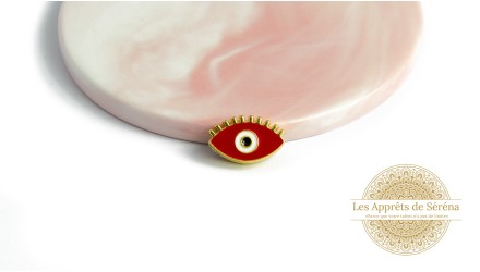 Perles œil émaillées rouge