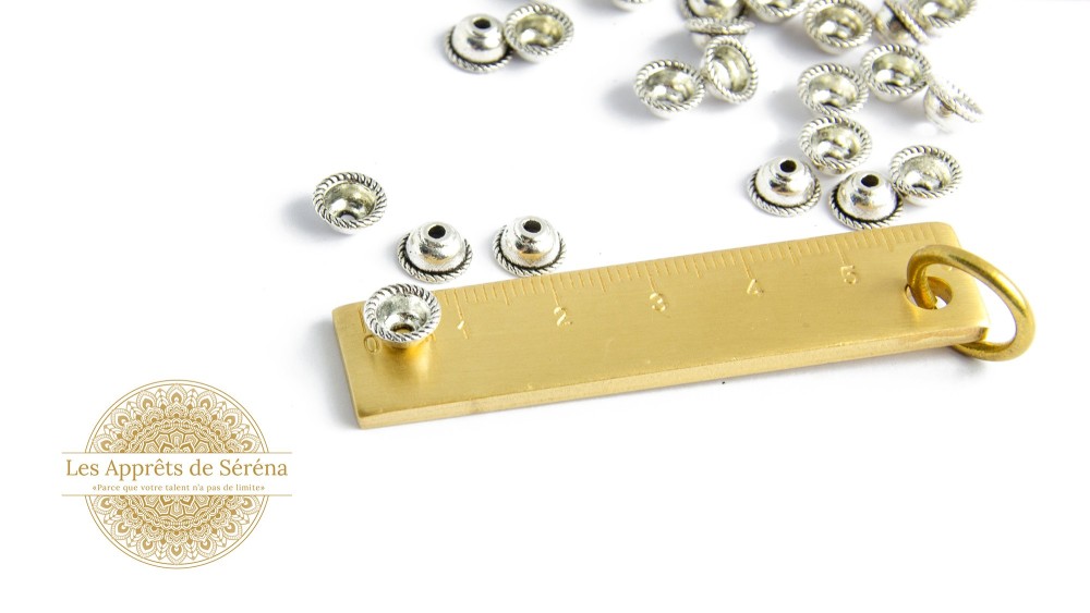 Coupelles pour perles 8mm en zamak argent