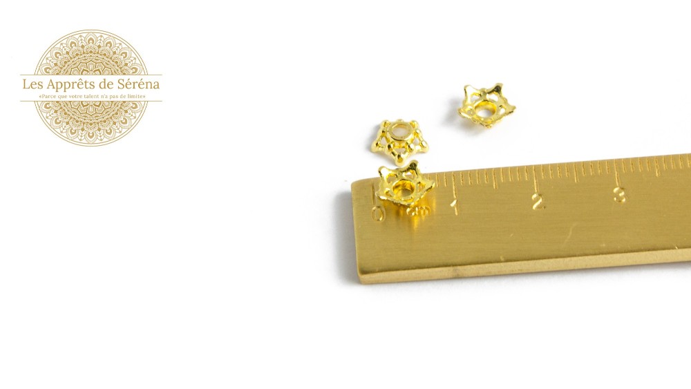 filigranes pour perles 7.5mm en zamak doré