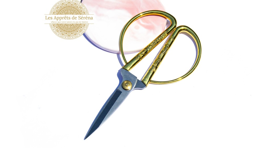 Paire de ciseaux d'atelier en acier inoxydable doré 16.8mm