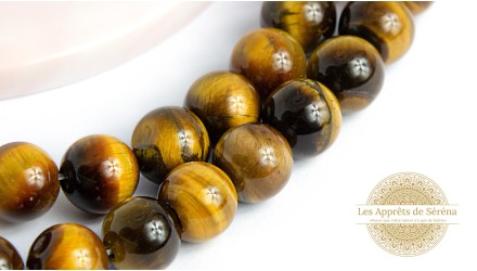 Perles lisses 10mm œil de tigre