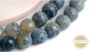 copy of Perles à facettes 10mm agate naturelle teintée bleue