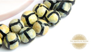 Perles à facettes 10mm agate naturelle teintée beige