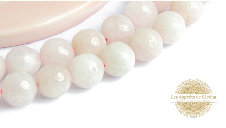 Perles à facettes 10mm quartz blanc
