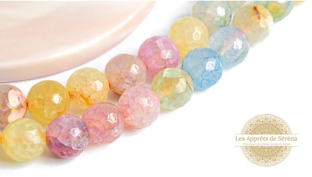 copy of Perles à facettes 10mm agate naturelle teintée bleue