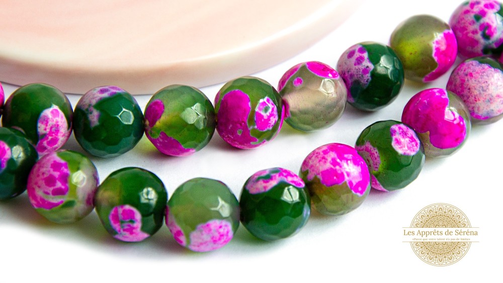 copy of Perles à facettes 10mm agate naturelle teintée bleue
