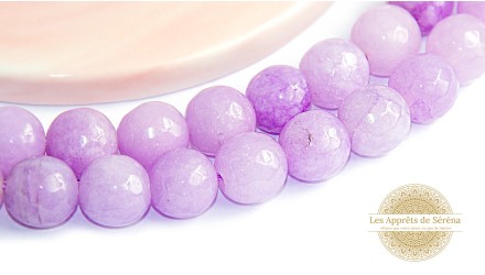Perles à facettes 10mm jade naturelle teintée mauve