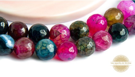 copy of Perles à facettes 10mm agate naturelle teintée bleue