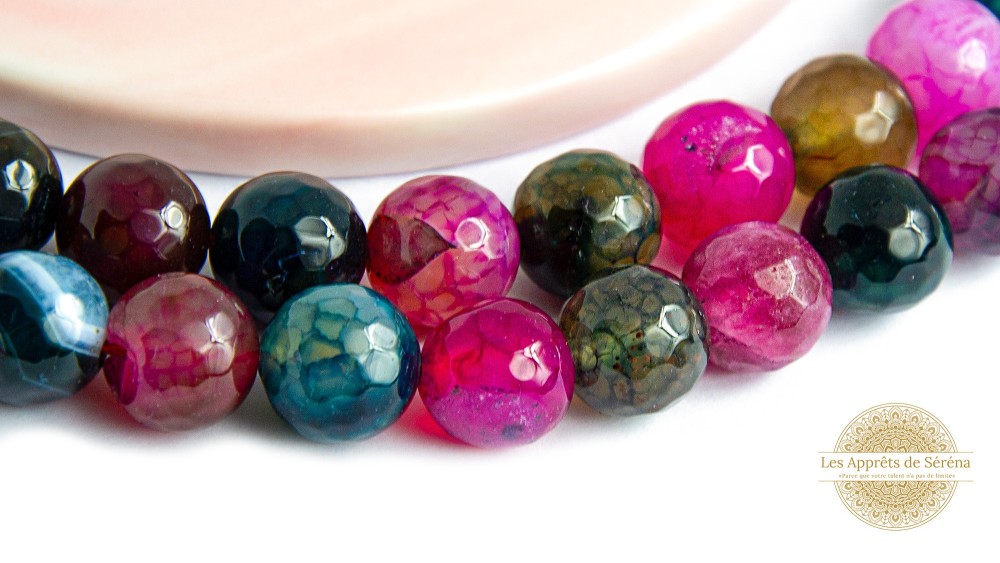copy of Perles à facettes 10mm agate naturelle teintée bleue