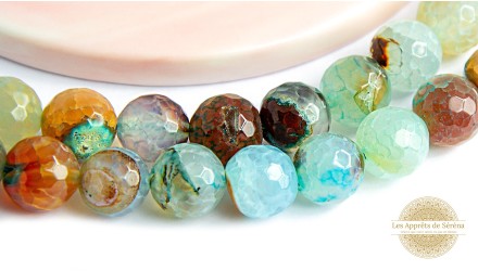 copy of Perles à facettes 10mm agate naturelle teintée bleue