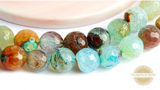 Perles à facettes 10mm agate naturelle teintée