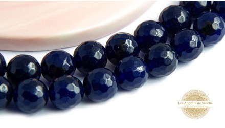 copy of Perles à facettes 10mm agate naturelle teintée bleue