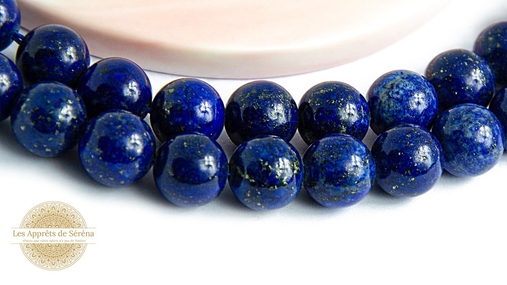 Perles lisses 10mm lapis lazuli