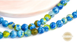 30 Perles 6mm à facettes en agate de feu teintée