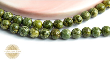 30 Perles 6mm lisses en jaspe africaine naturelle