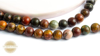 30 Perles 6mm à facettes en jaspe Picasso